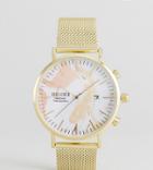 Reclaimed Vintage Inspired Leaf Mesh Watch With Date Exclusive To Asos - Gold