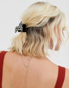 Asos Design Hair Clip With Animal Polka Dot Bow - Black