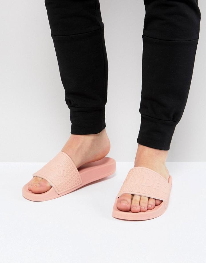 Slydes Cali Logo Slider Flip Flops In Pink - Pink