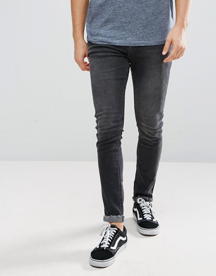 Stradivarius Skinny Jeans In Gray Wash - Gray