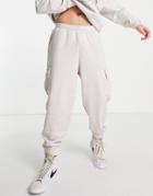 Asos Design Oversized Sweatpants With Cargo Pockets In Beige Heather - Part Of A Set-neutral