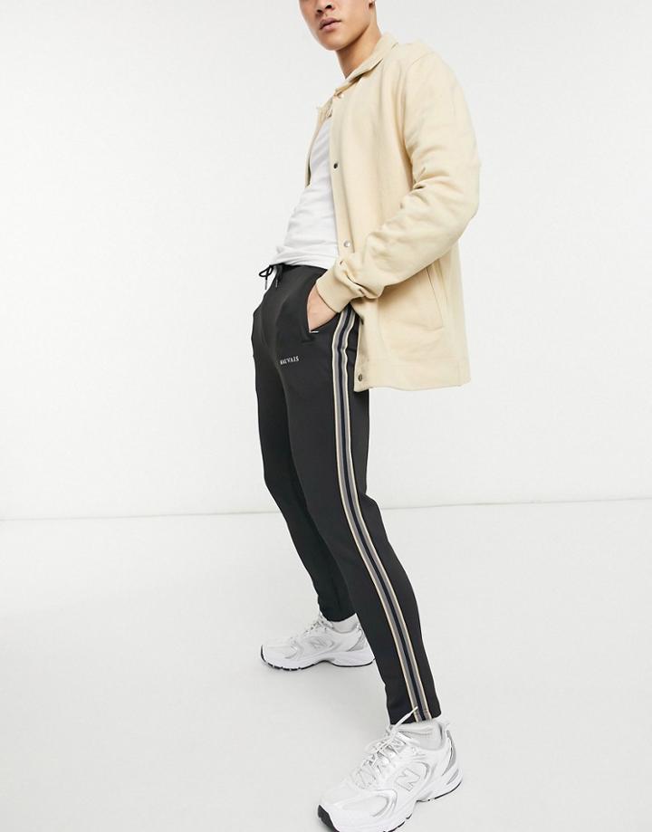 Mauvais Sweatpants In Black With Contrast Piping - Part Of A Set