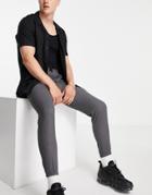 Asos Design Tapered Smart Pants In Gray-grey