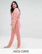 Asos Curve Lounge Lace Up Sweatpant - Pink