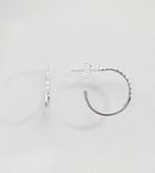 Asos Design Sterling Silver Crystal Hoop Earrings - Silver