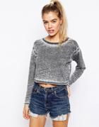 Asos Burnout Crop Top - Black