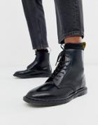 Dr Martens Winchester 8 Eye Boots In Black Polished Smooth