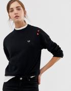 Fred Perry X Amy Winehouse Foundation Embroidered Sweatshirt - Black