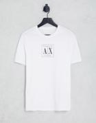 Armani Exchange Block Ax Print T-shirt In White