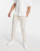 Jack & Jones Intelligence Linen Chino In Beige-neutral