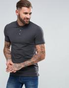 Asos Muscle Fit Jersey Polo In Black - Black