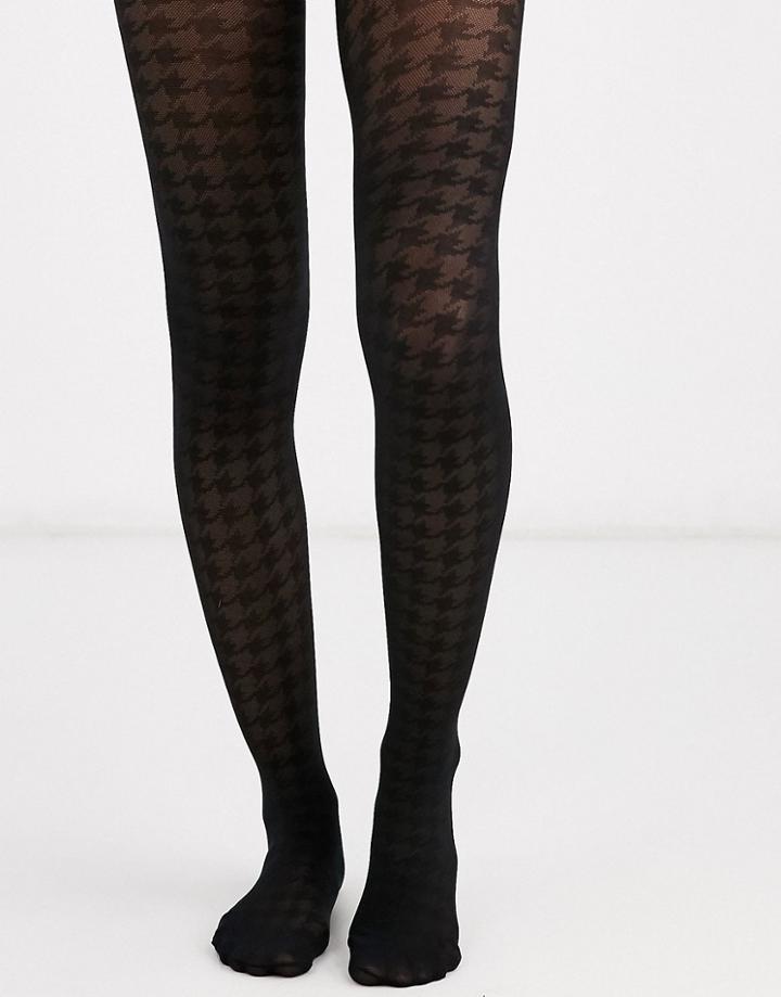 Asos Design Houndstooth Tights-black