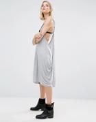Nytt Jancy Cami Dress With Draped Sides - Gray