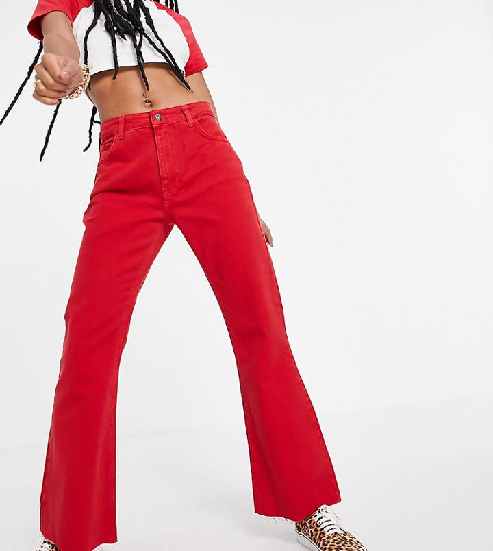 Reclaimed Vintage Inspired '99 Flare Jeans In Red