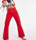 Reclaimed Vintage Inspired '99 Flare Jeans In Red