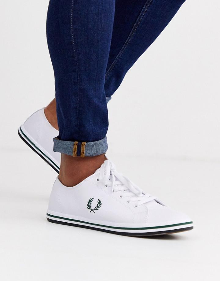 Fred Perry Kingston Leather Plimsolls In White