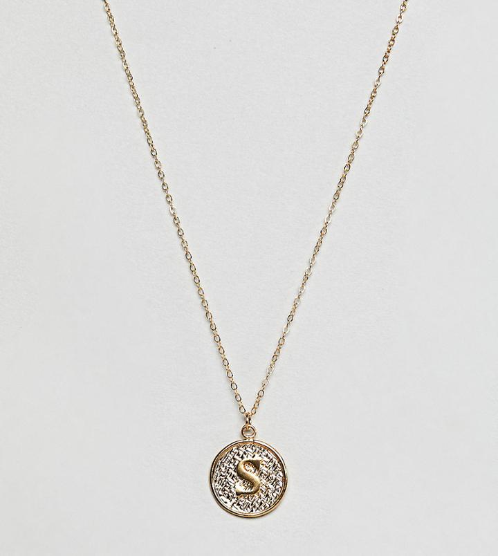 Ottoman Hands Gold Plated S Initial Pendant Necklace - Gold