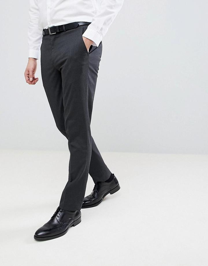 River Island Slim Smart Pants In Gray