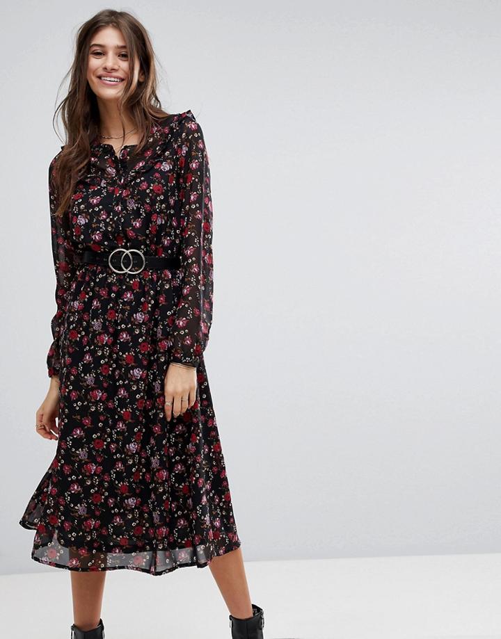 Vero Moda Rose Printed Midi Dress - Multi