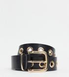 My Accessories London Exclusive Gold Eyelet Waist And Hip Jeans Belt In Black
