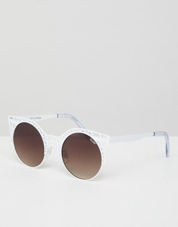 Quay Australia Fleur Cut Out Cat Eye Sunglasses - White