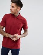 Hugo Pique Logo Polo Shirt In Burgundy - Red