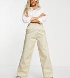 Collusion Heavy Canvas Wide Leg Pants With Cross Over Front In Camel-orange