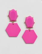 Asos Pink Color Pop Geo Jewel Earrings - Pink