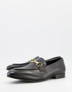 Selected Homme Premium Leather Snaffle Loafers In Black