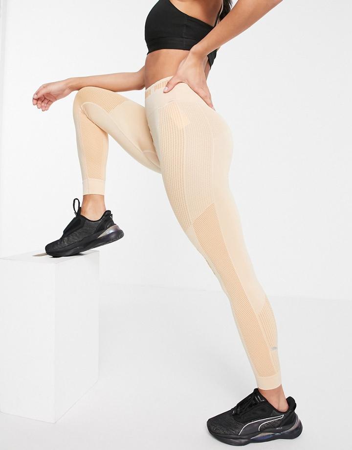 Puma Evoknit Seamless Leggings In Soft Beige-neutral