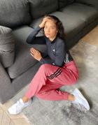 Adidas Training 3 Stripe Oversized Sweatpants In Pink