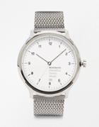Mondaine Helvetica Mesh Strap Watch - Silver