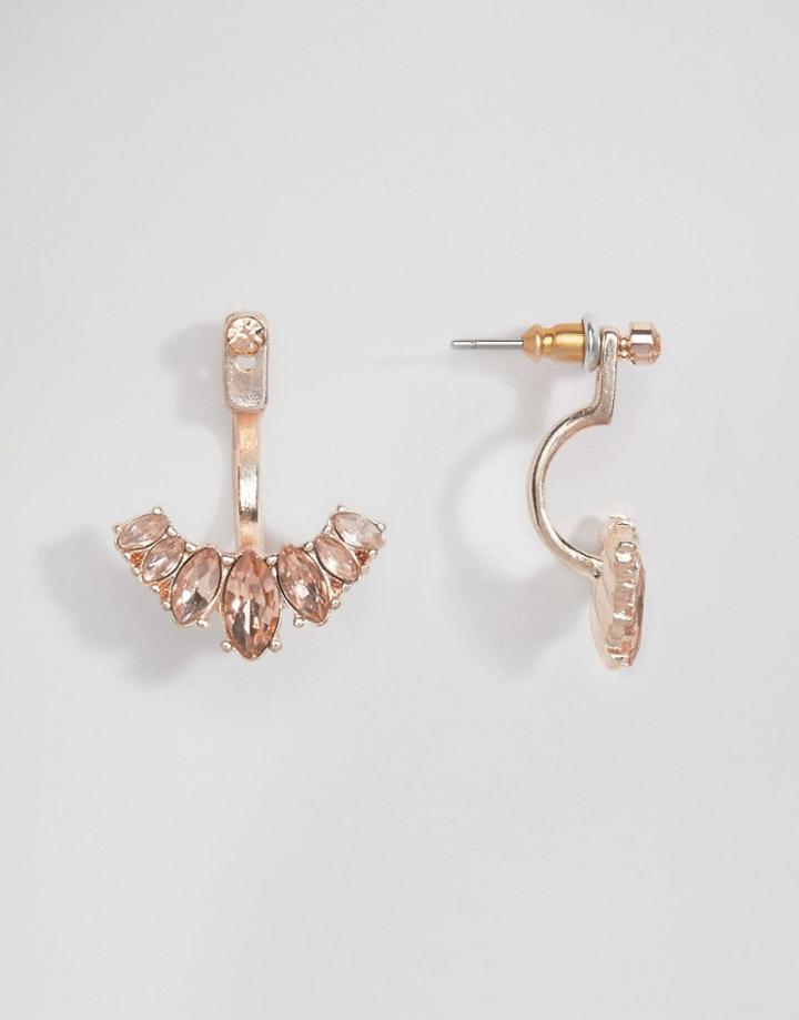 Oasis Pretty Navette Through & Through Earrings - Gold