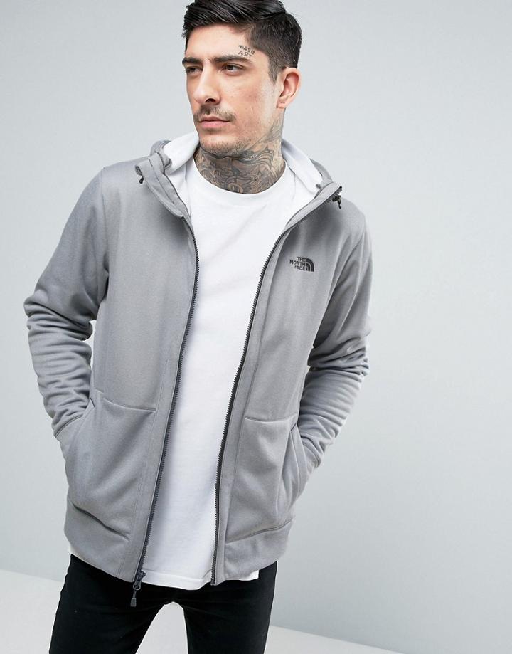 The North Face Mittellegi Hoodie Full Zip Light Gray Heather - Gray
