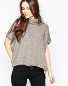 Wal G Knitted Top With Roll Neck - Beige