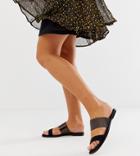 Asos Design Wide Fit Flirt Clear Slides - Black