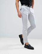 Noose & Monkey Super Skinny Pants In Cotton Sateen With Piping - Gray