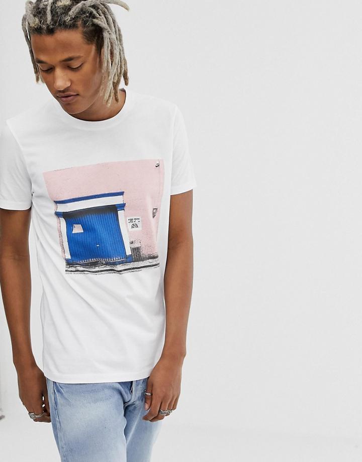 Asos Design T-shirt With Photographic Print - White