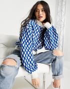 Na-kd X Anna Briand Diamond Knitted Sweater In Off White
