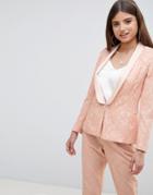 Asos Design Tailored Lace Blazer - Pink