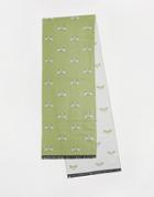 Devils Advocate Bee Scarf In Cream And Sage-white