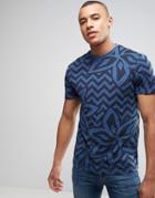 Celio T-shirt With All Over Print - Navy