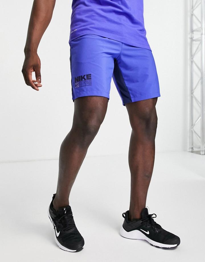 Nike Training Pt Flex Shorts In Blue-blues