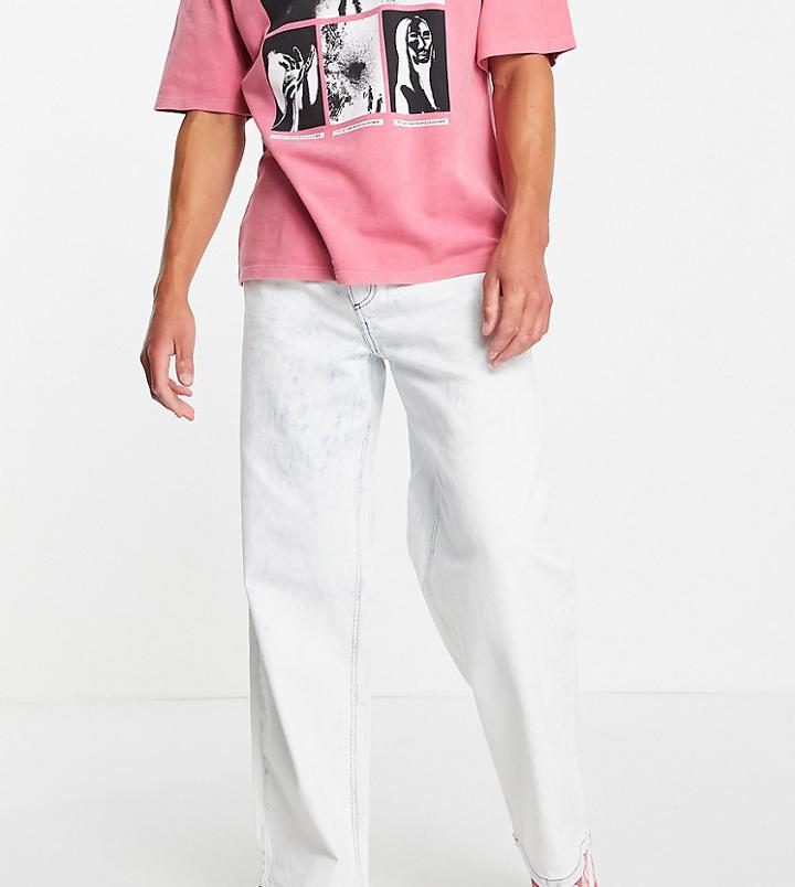 Collusion X014 90s Baggy Extreme Dad Jeans In Bleached White-blues