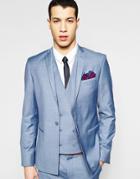Asos Skinny Suit Jacket With Straight Hem In Blue - Blue
