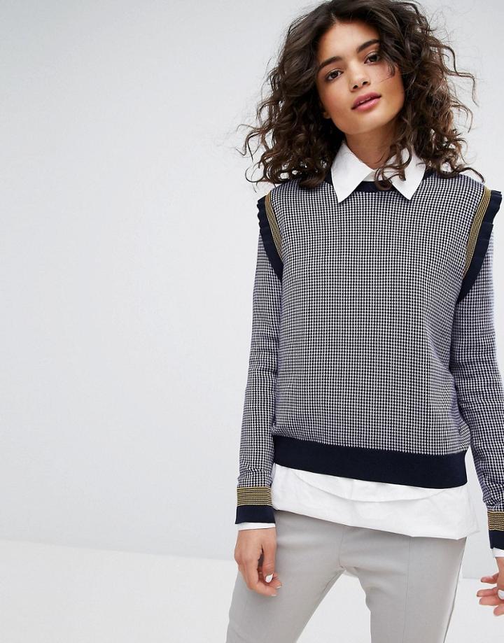 Sonia By Sonia Rykiel Mini Argyle Jacquard Ruffle Sweater - Multi