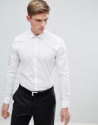 Moss London Extra Slim Smart Shirt In White With Stretch - White