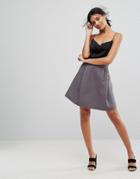 Vila Textured Skater Skirt - Gray