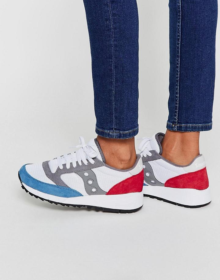 Saucony Jazz 91 White Red & Blue Trainers