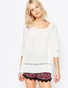 Brave Soul Crochet Insert Top - Ecru